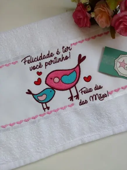 Toalha dia das Mães Passarinho