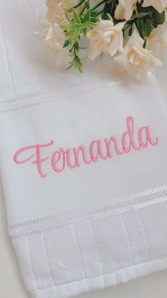 Toalha De Rosto Nome Bordado