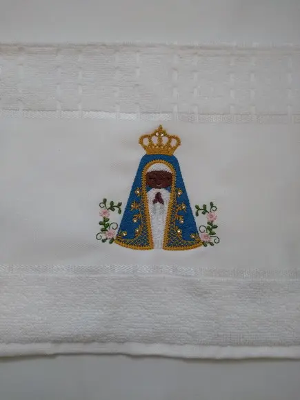 Toalha Nossa Senhora Aparecida Bordada