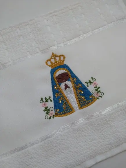 Toalha Nossa Senhora Aparecida Bordada