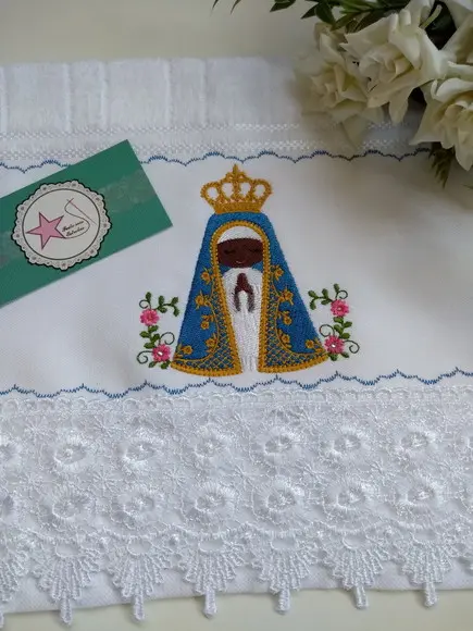 Toalha Nossa Senhora Aparecida Bordada
