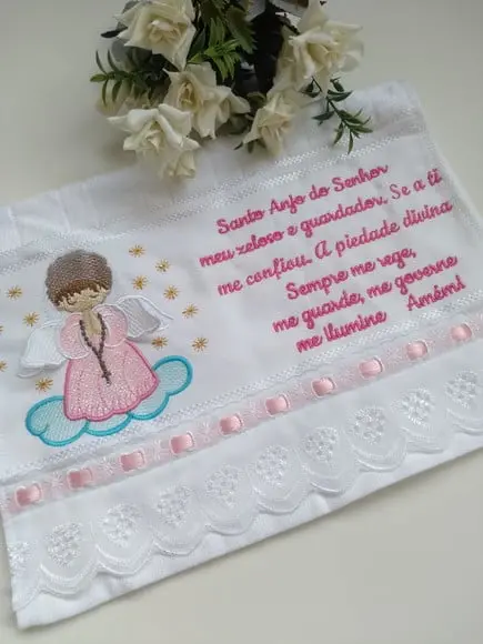 Toalha Santo Anjo Bordada