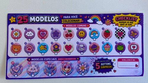 Saquinho Surpresa de Bottons Personalizados – 5 Bottons Exclusi