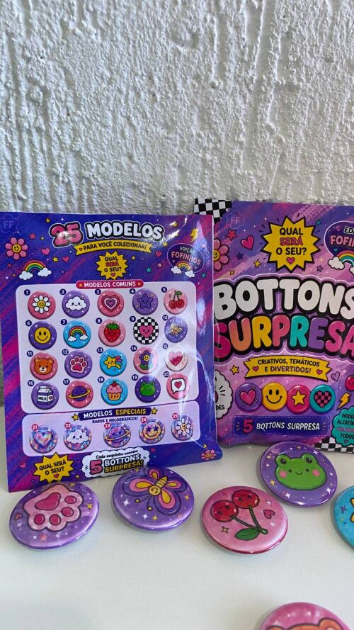 Saquinho Surpresa de Bottons Personalizados – 5 Bottons Exclusivos | Encanto Pins