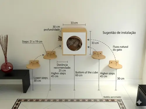 Playground para Gatos de Parede Chartreux em mdf