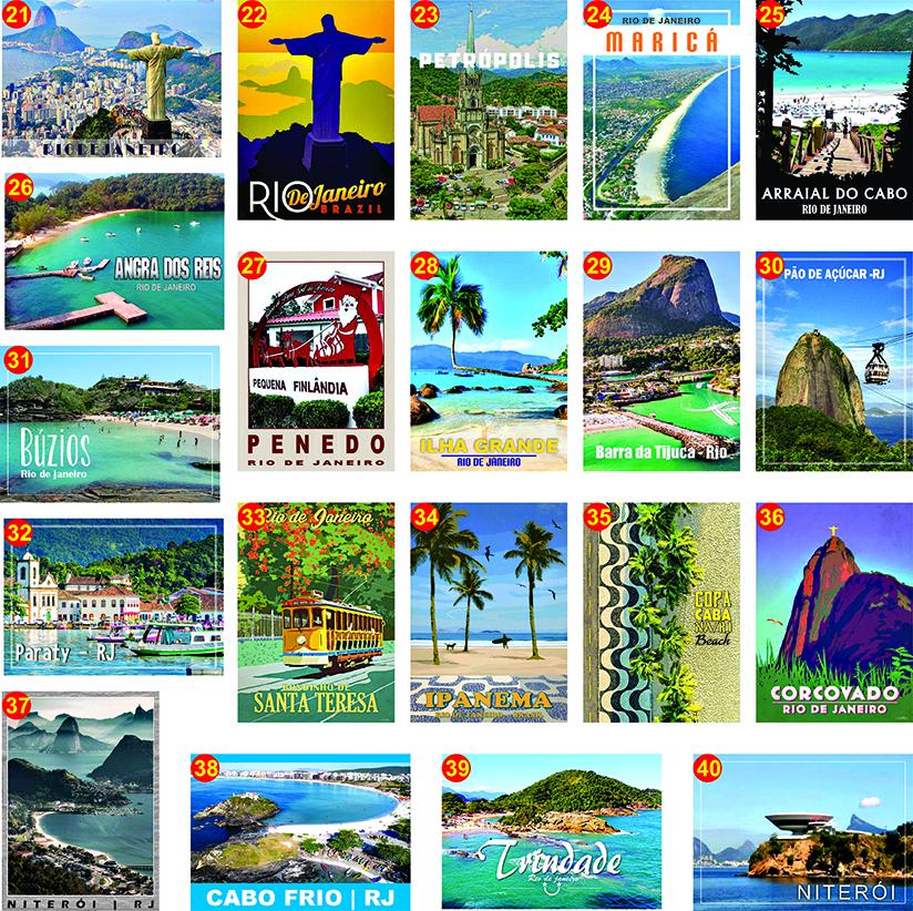 Ímãs de geladeira Cidades e praias turisticas, monumentos, parq
