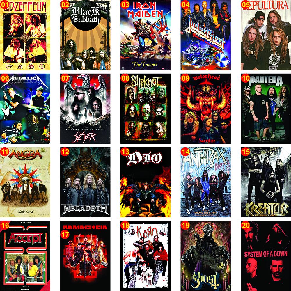 Ímãs de geladeira mini posters de bandas de Rock' Roll, músico
