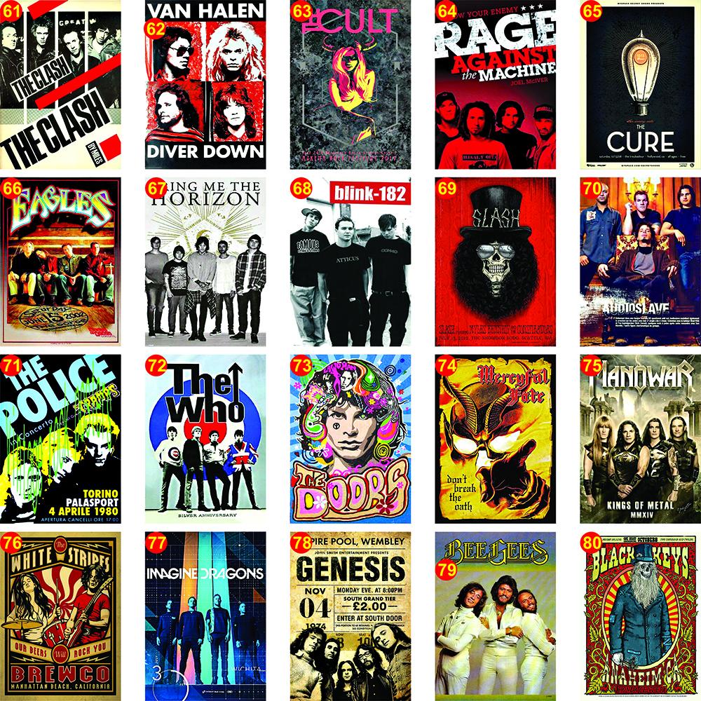 Ímãs de geladeira mini posters de bandas de Rock' Roll, músico