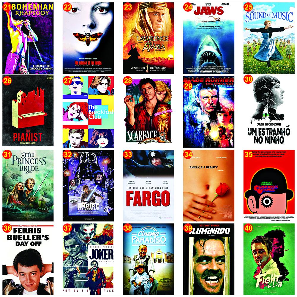 Ímã de geladeira mini pôsters de Filmes Clássicos.