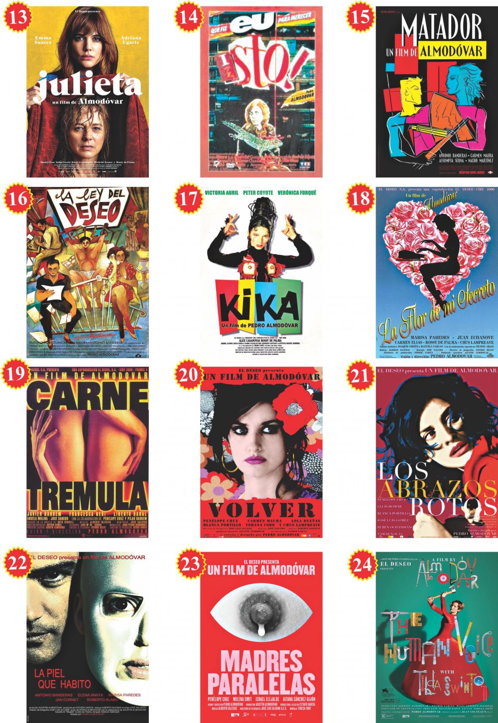 Kit de mini posters magnéticos dos filmes 24 peças 5x7 cm - Col