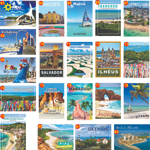 Ímãs de geladeira Cidades e praias turisticas, monumentos, parq