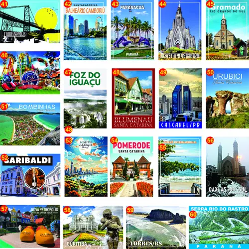 Ímãs de geladeira Cidades e praias turisticas, monumentos, parq
