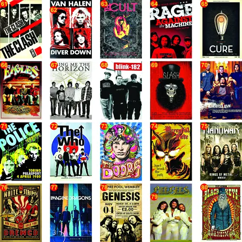 Ímãs de geladeira mini posters de bandas de Rock' Roll, músico