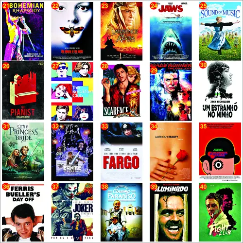 Ímã de geladeira mini pôsters de Filmes Clássicos.