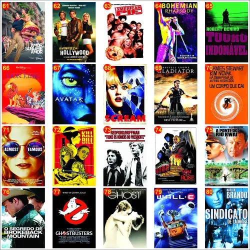 Ímã de geladeira mini pôsters de Filmes Clássicos.