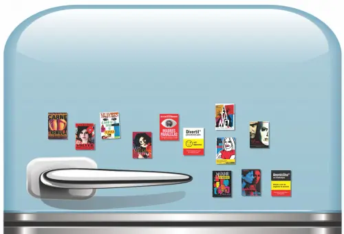 Kit de mini posters magnéticos dos filmes 24 peças 5x7 cm - Col