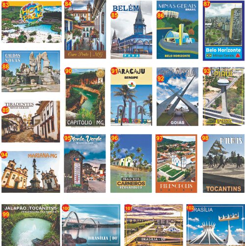 Ímãs de geladeira Cidades e praias turisticas, monumentos, parq