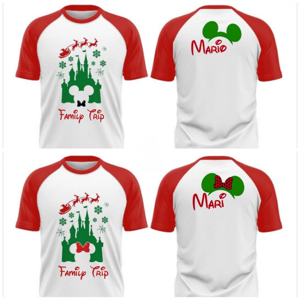 Camiseta Natal Disney Raglan