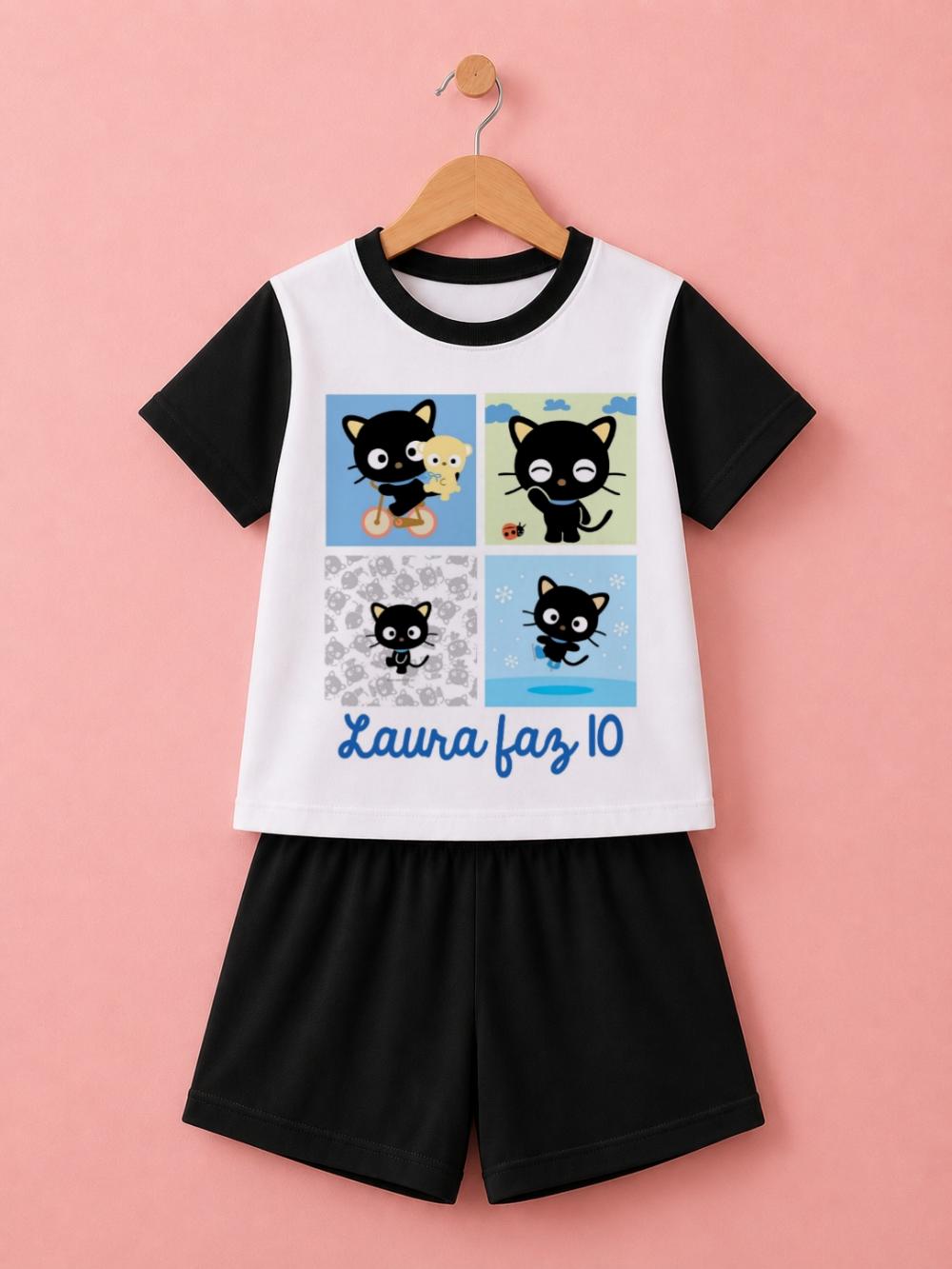 Pijama curto Hello Kitty e turma