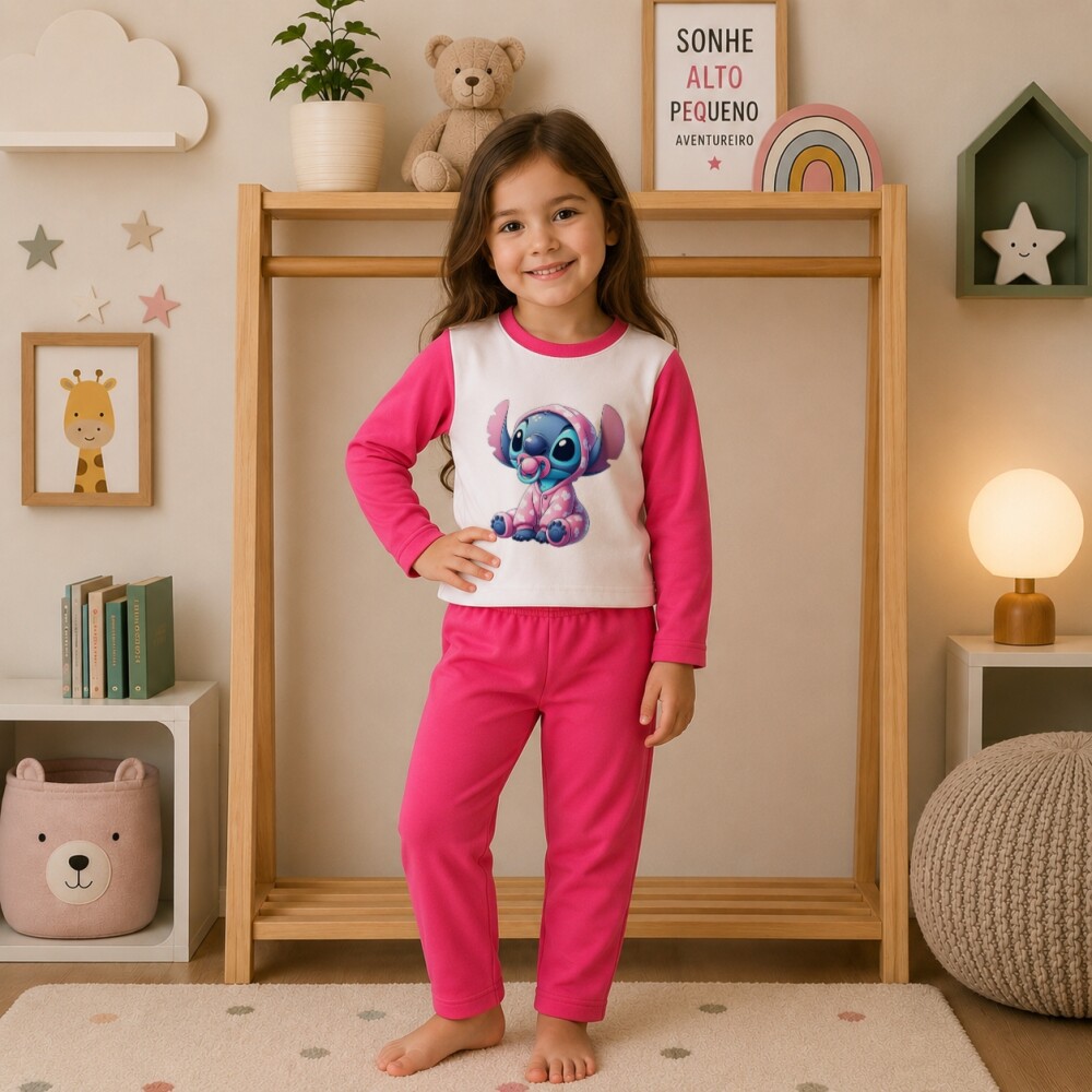 Pijama longo Stitch