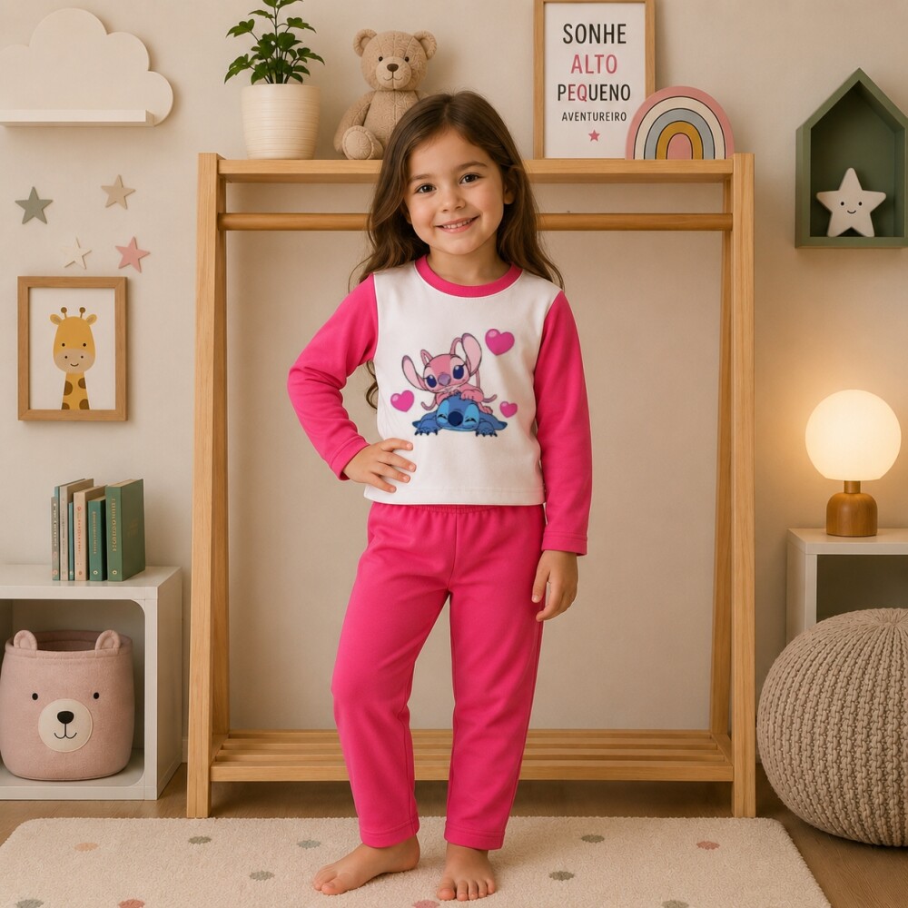 Pijama longo Stitch