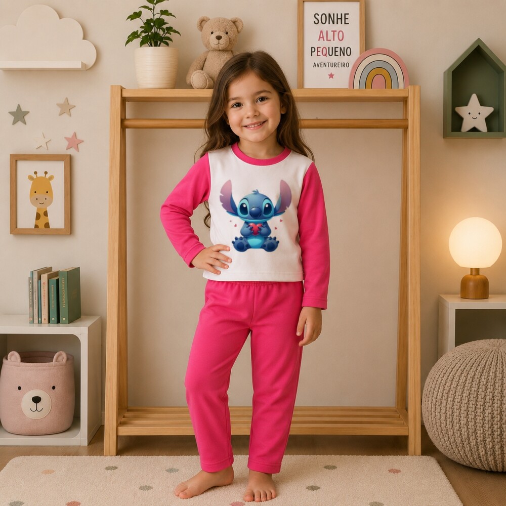 Pijama longo Stitch