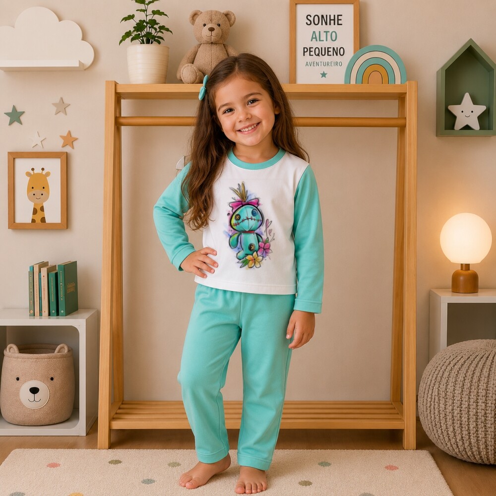 Pijama longo Stitch