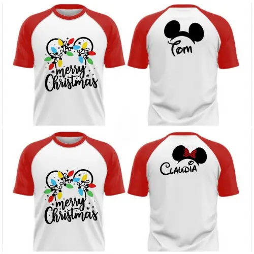 Camiseta Natal Disney Raglan