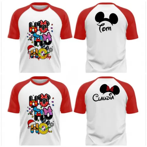 Camiseta Natal Disney Raglan