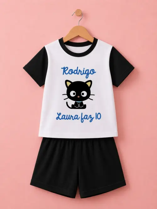 Pijama curto Hello Kitty e turma