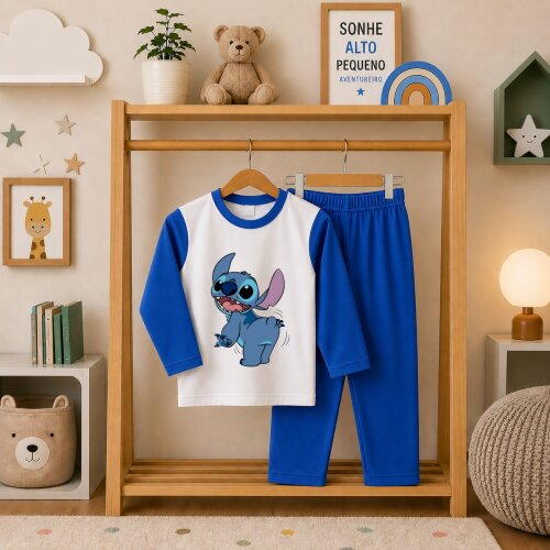 Pijama longo Stitch