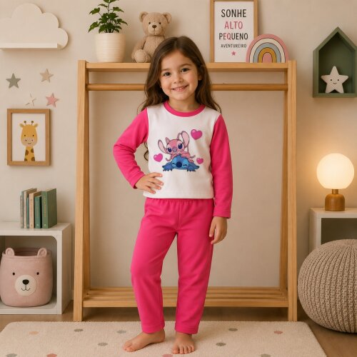 Pijama longo Stitch