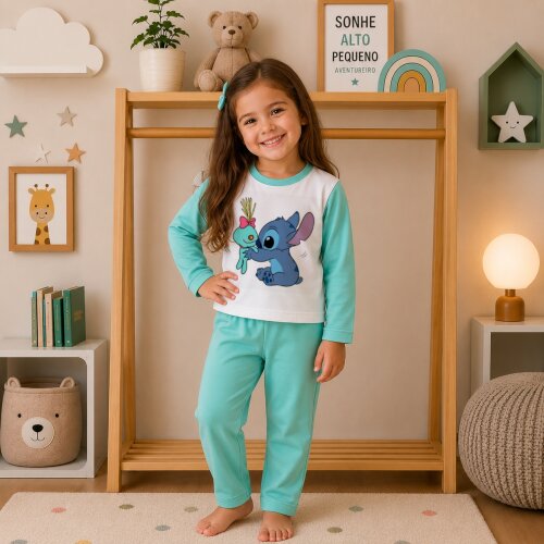Pijama longo Stitch