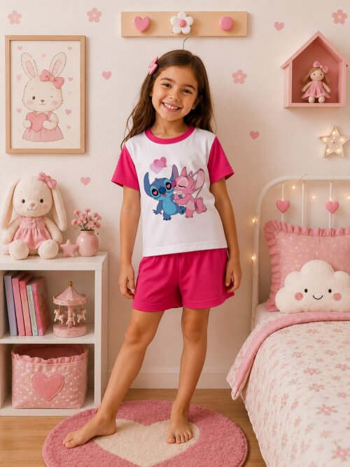 Pijama curto Stitch