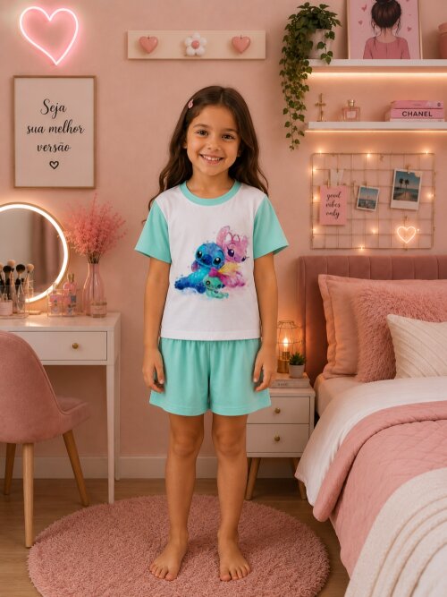 Pijama curto Stitch