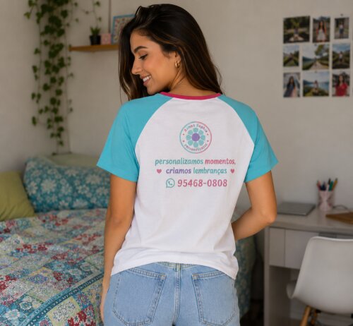 Camiseta Personalizada com a sua marca - Raglan