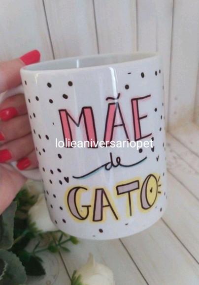 Caneca de Porcelana Mãe de Gato/ Mãe de Pet/dia das Mães Pet