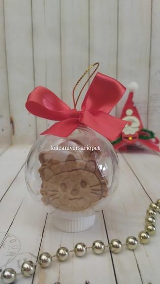 Esfera Bolinha de Natal para Petiscos Cachorro e Gato
