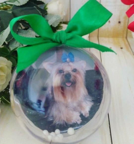 Esfera Bolinha de Natal com Foto Pet Cachorro