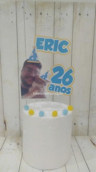 Kit Bandeirola com Foto, Topper e Display com Foto Gato