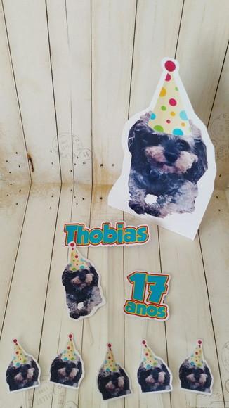 Kit Bandeirola com Foto, Topper e Display com Foto Thobias