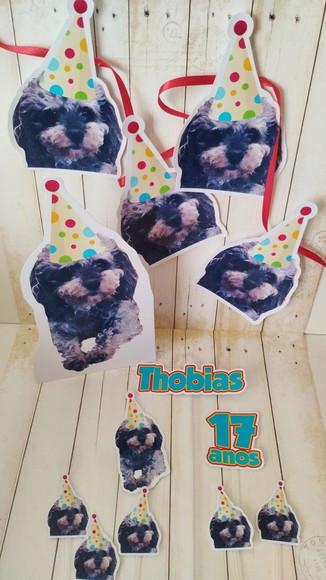 Kit Bandeirola com Foto, Topper e Display com Foto Thobias