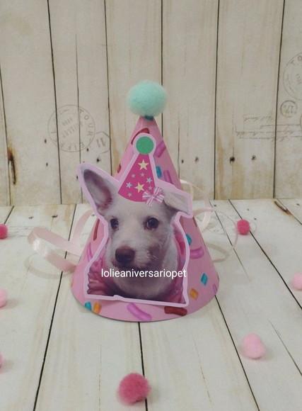Kit Bandeirola, Topper e Chapeuzinho Aniversário Cachorro