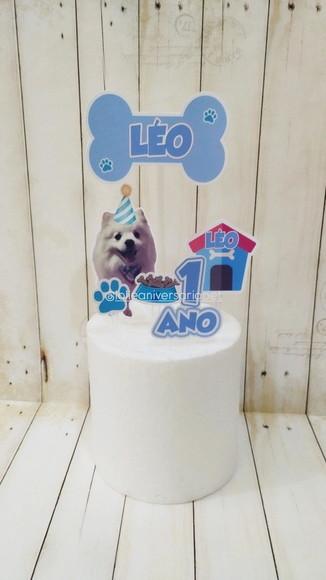 Kit Bandeirola, Topper e Chapeuzinho Aniversário Cachorro
