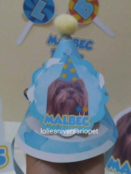 Kit Chapeuzinho e Topper para Bolo Aniversário Cachorro