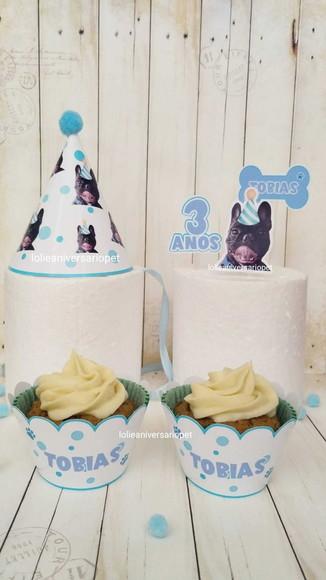 Kit Cupcake e Chapeuzinho Aniversário Cachorro