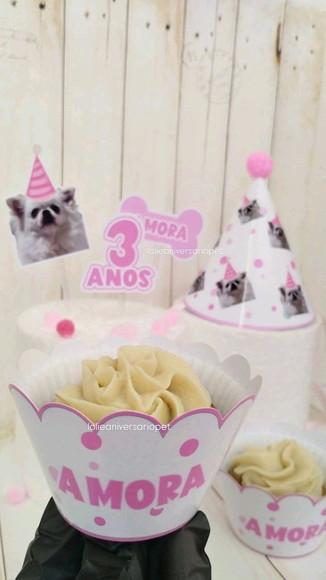 Kit Cupcake e Chapeuzinho Aniversário Cachorro