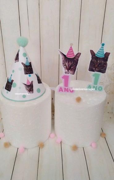 Kit Cupcake e Chapeuzinho Aniversário Gato