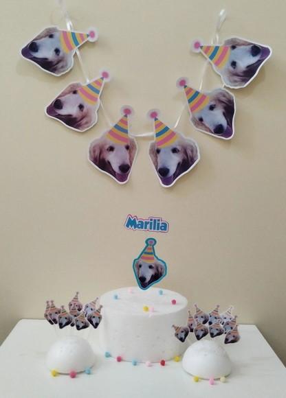 Kit Festa Cachorro Personalizado com Foto e Chapeuzinho