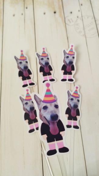 Kit Topper de Bolo Aniversário Cachorro Tesouro da Mamãe